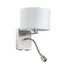 LUMION 3745/1A MODERNI LN19 127 никель/белый, металл/текстиль Бра E14 40W+LED 3W 4000K 220V NIKKI
