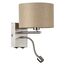 LUMION 8250/2W MODERNI LN25 000  никель/бежевый, металл/текстиль бра Е14 40W+ LED 3W 4000K 220V NIKKI
