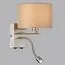 LUMION 8250/2W MODERNI LN25 000  никель/бежевый, металл/текстиль бра Е14 40W+ LED 3W 4000K 220V NIKKI, изображение 6