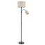 LUMION 8042/2F MODERNI LN25 365 черный/бежевый, металл/текстиль Торшер Е27 1*60W + Е14 1*40W 220V KAYA