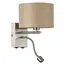 LUMION 8250/2W MODERNI LN25 000  никель/бежевый, металл/текстиль бра Е14 40W+ LED 3W 4000K 220V NIKKI
