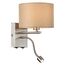 LUMION 8250/2W MODERNI LN25 000  никель/бежевый, металл/текстиль бра Е14 40W+ LED 3W 4000K 220V NIKKI, изображение 7